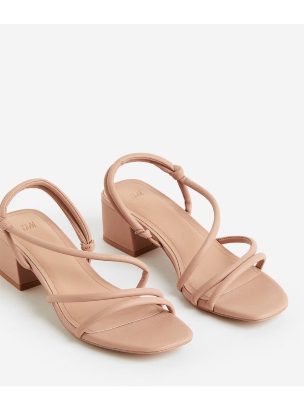 H&M strappy tan heeled sandals sz 8.5